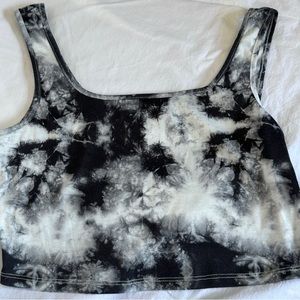 black and white tie dye crop top